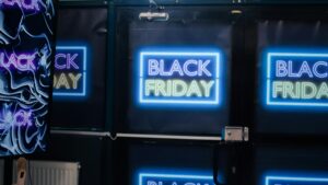 Black friday promotional signs
