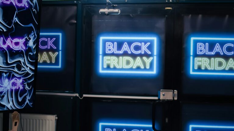 Black friday promotional signs